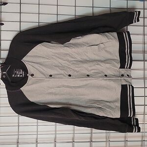 Gap Men's Sweater Snap Buttons Size Large Two Shades of Gray